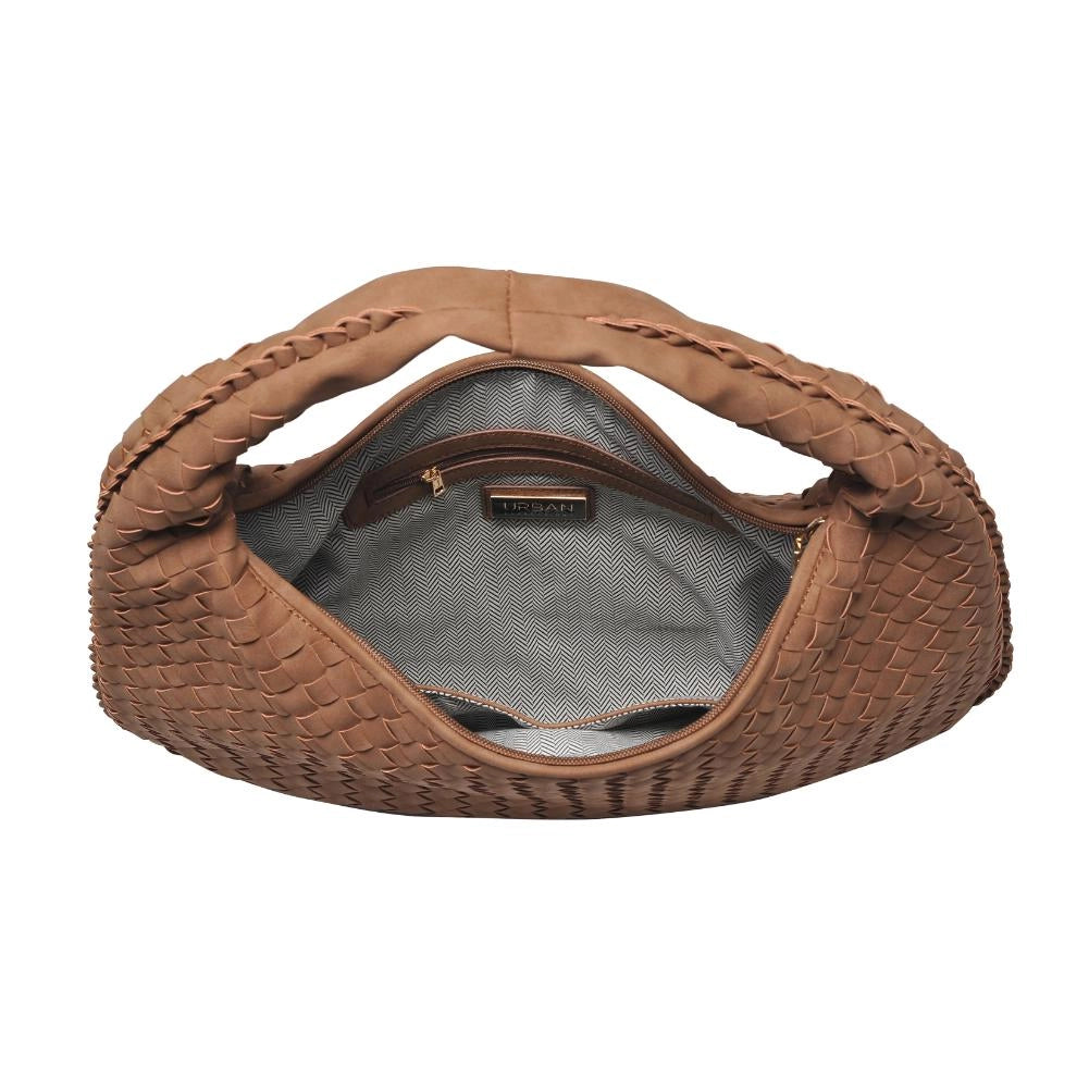 Valeria Hobo shoulder bag made of vegan material in nutmeg