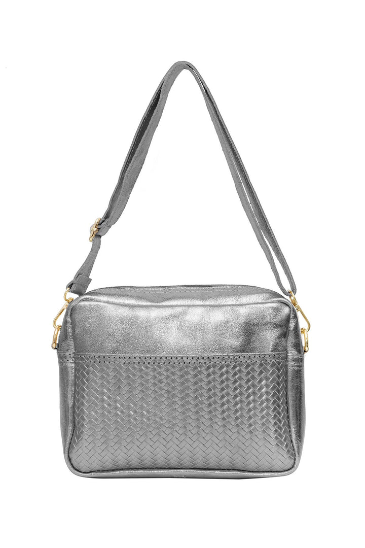 Tea Leather Bag Silver