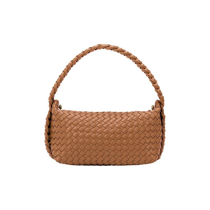 Melie Bianco Alma Tan handle bag made from recycled vegan material