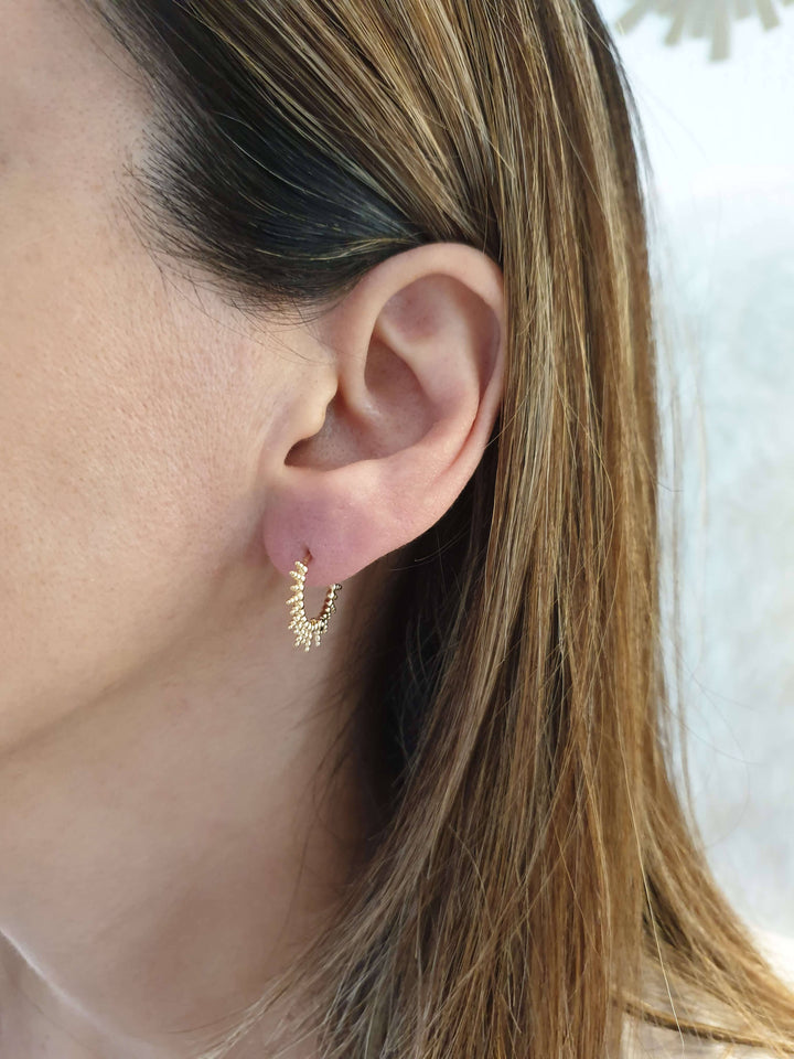 Gold-plated hoop earrings “Sun”