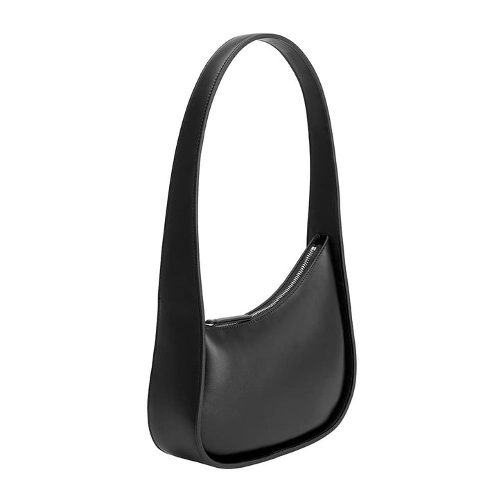 Willow vegan shoulder bag made from recycled vegan material in black 