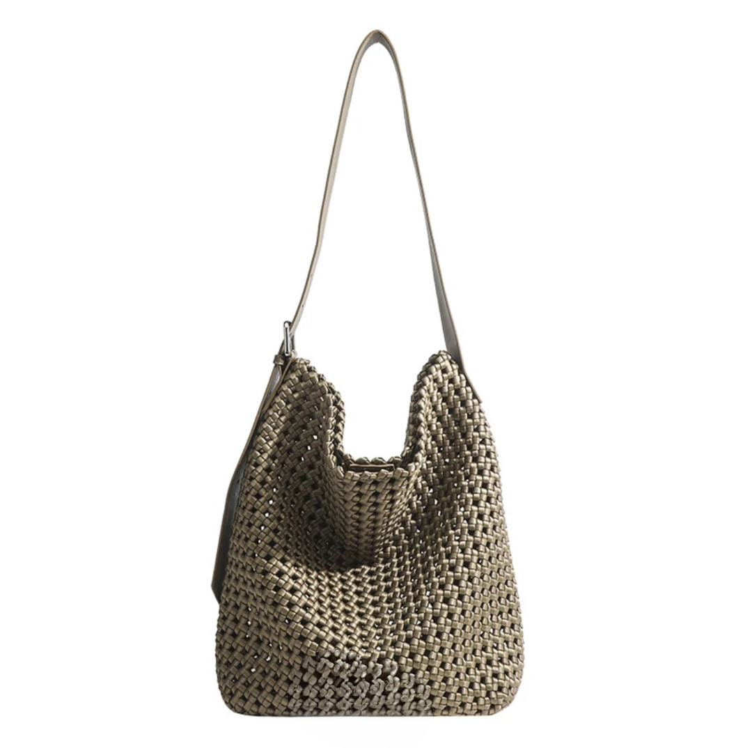 Dara shoulder bag made from recycled vegan material in khaki