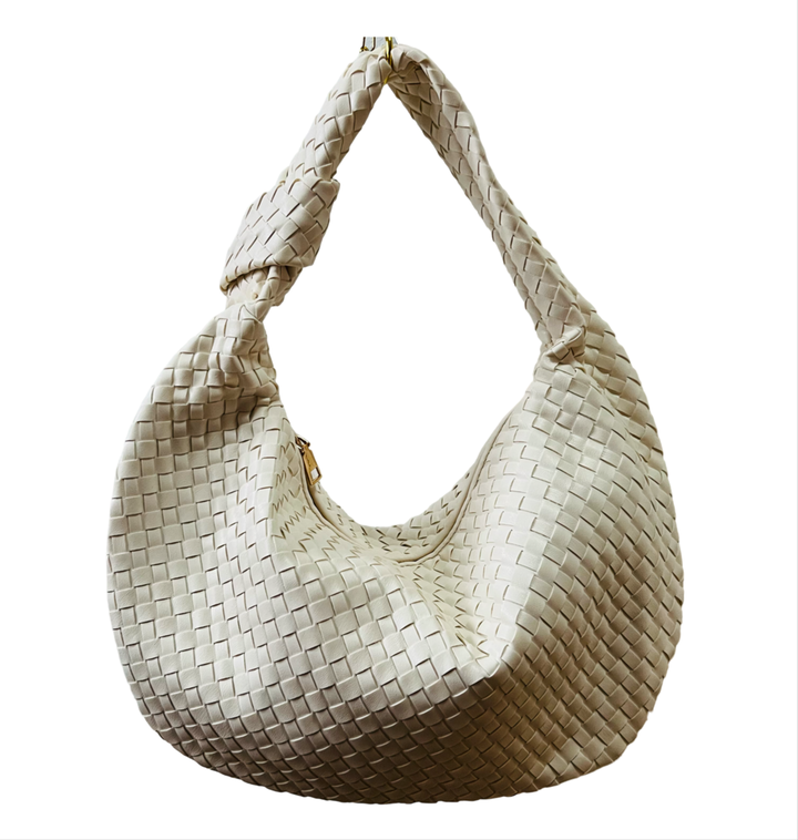 Lou shoulder bag made from recycled vegan material in ivory