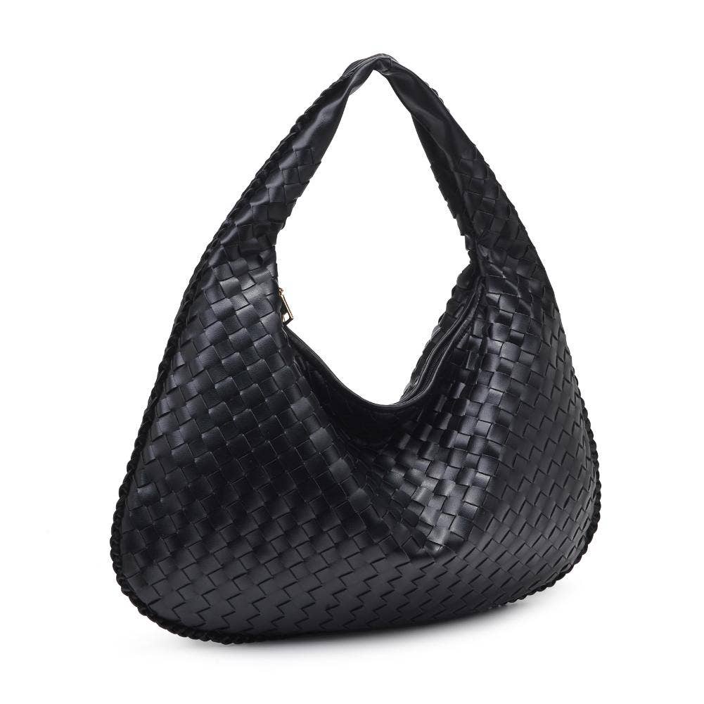 Valeria Hobo shoulder bag made of vegan material in black