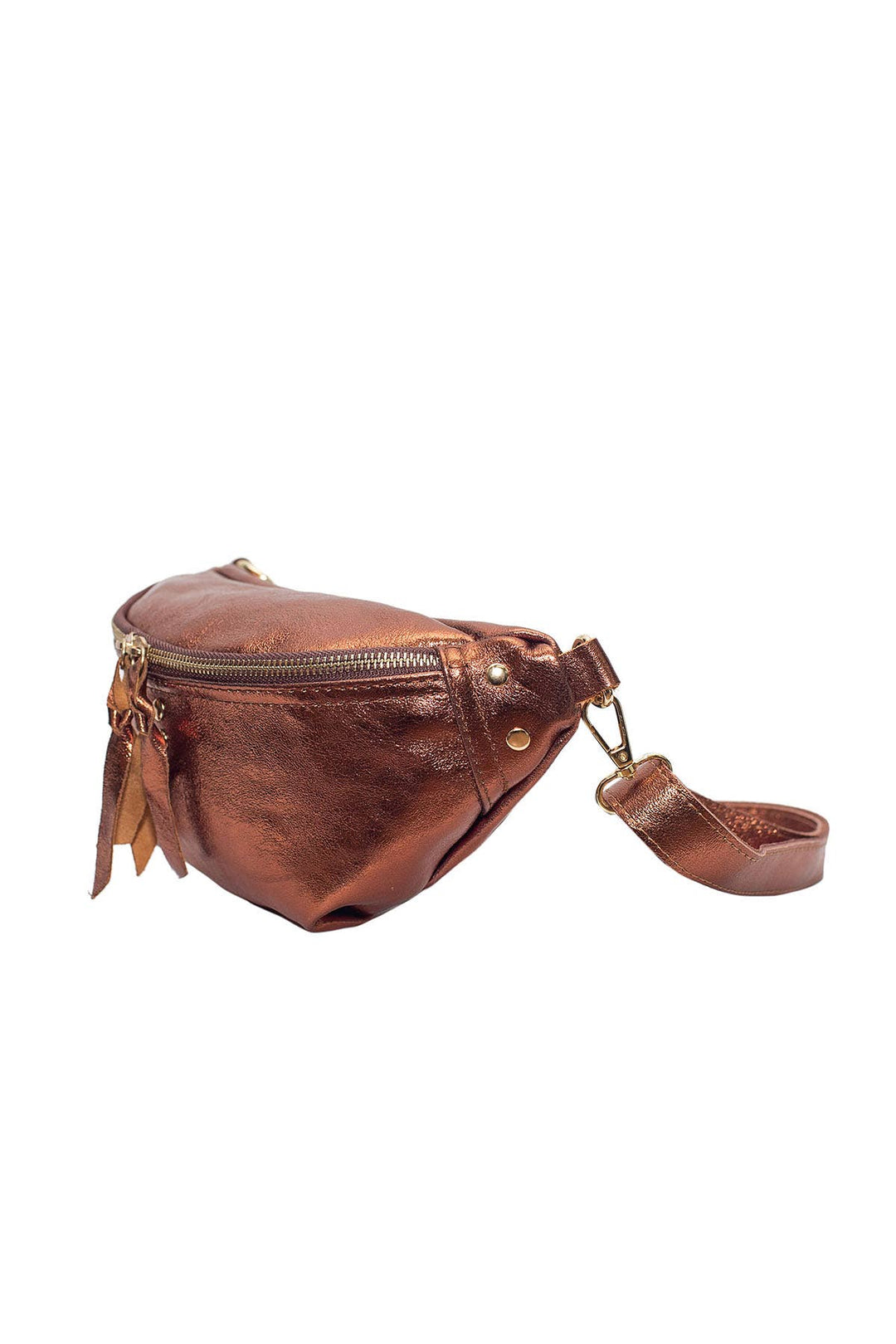 Nelly leather bag in bronze