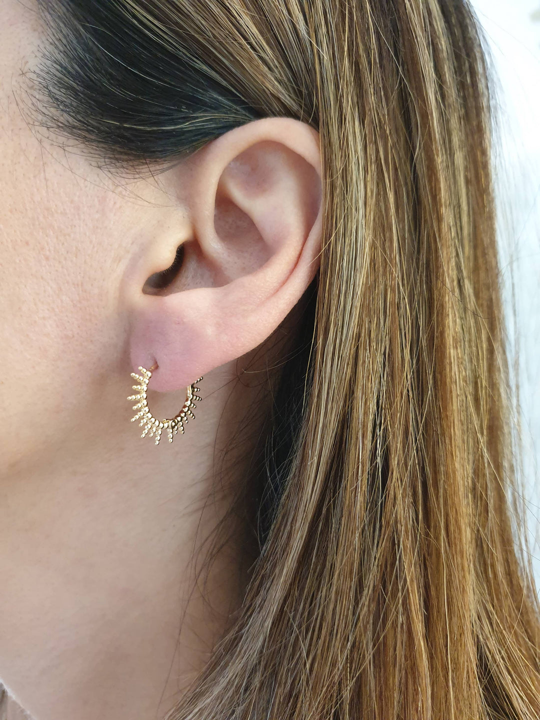 Gold-plated hoop earrings “Sun”