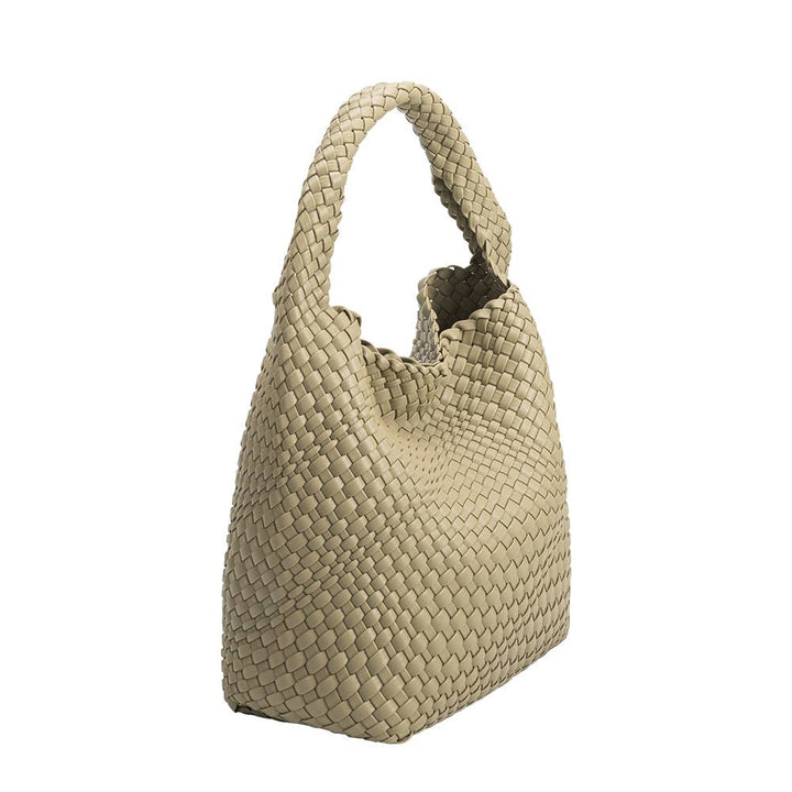 Melie Bianco Johanna large shoulder bag made from recycled vegan material in Moss