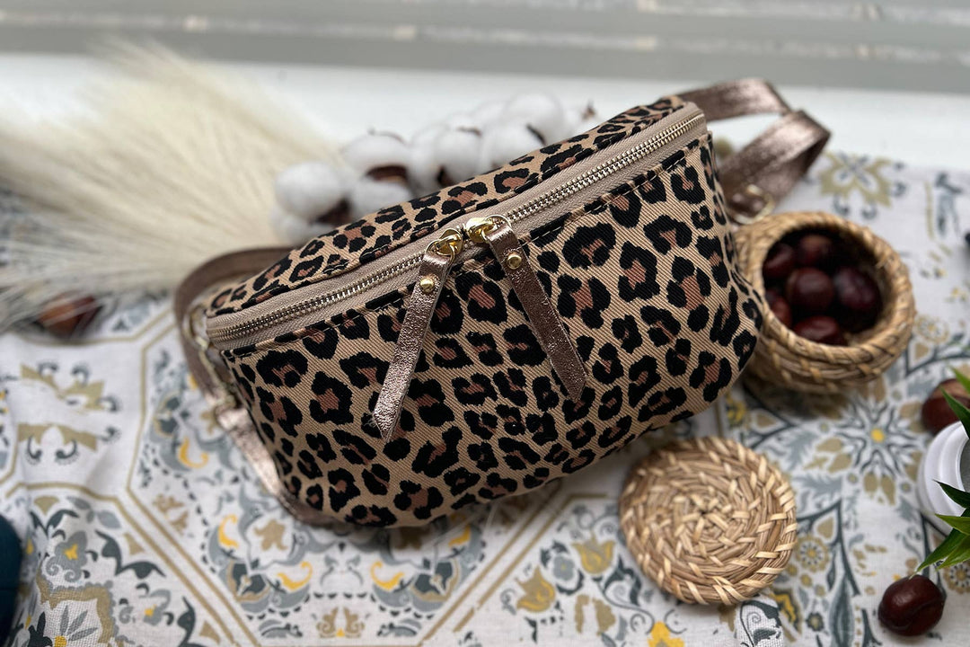 Ella Taupe Leopard Belt Bag