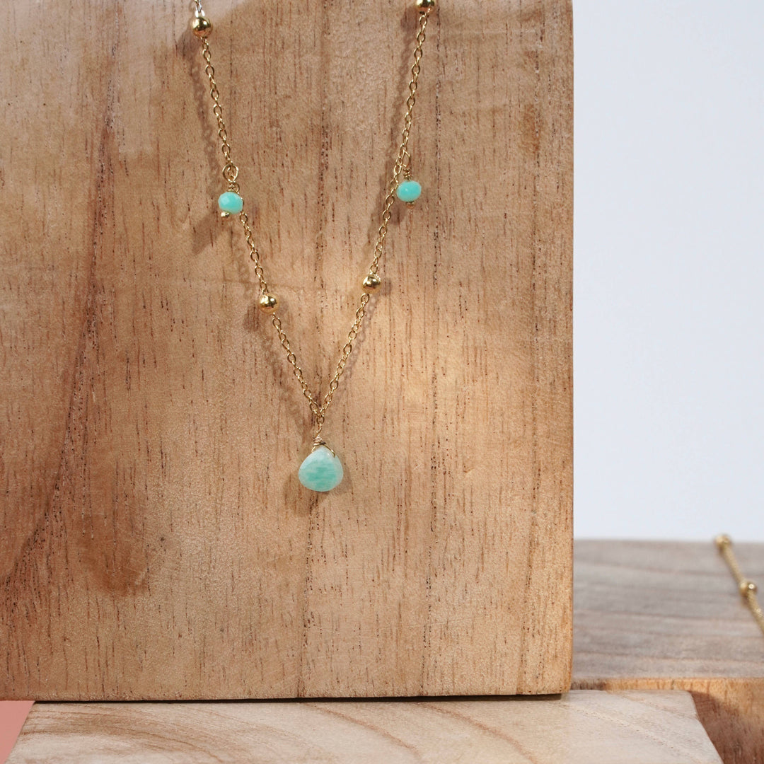 Leni necklace with amazonite stone