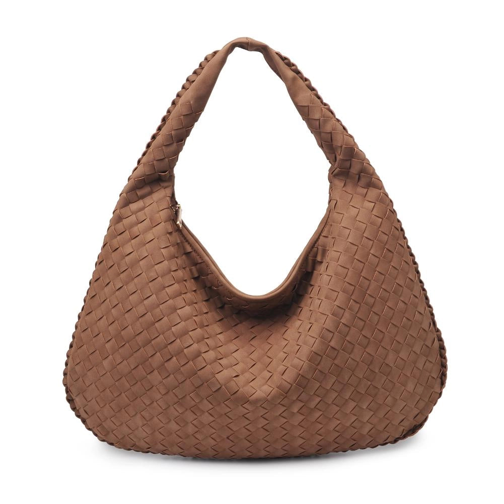 Valeria Hobo shoulder bag made of vegan material in nutmeg