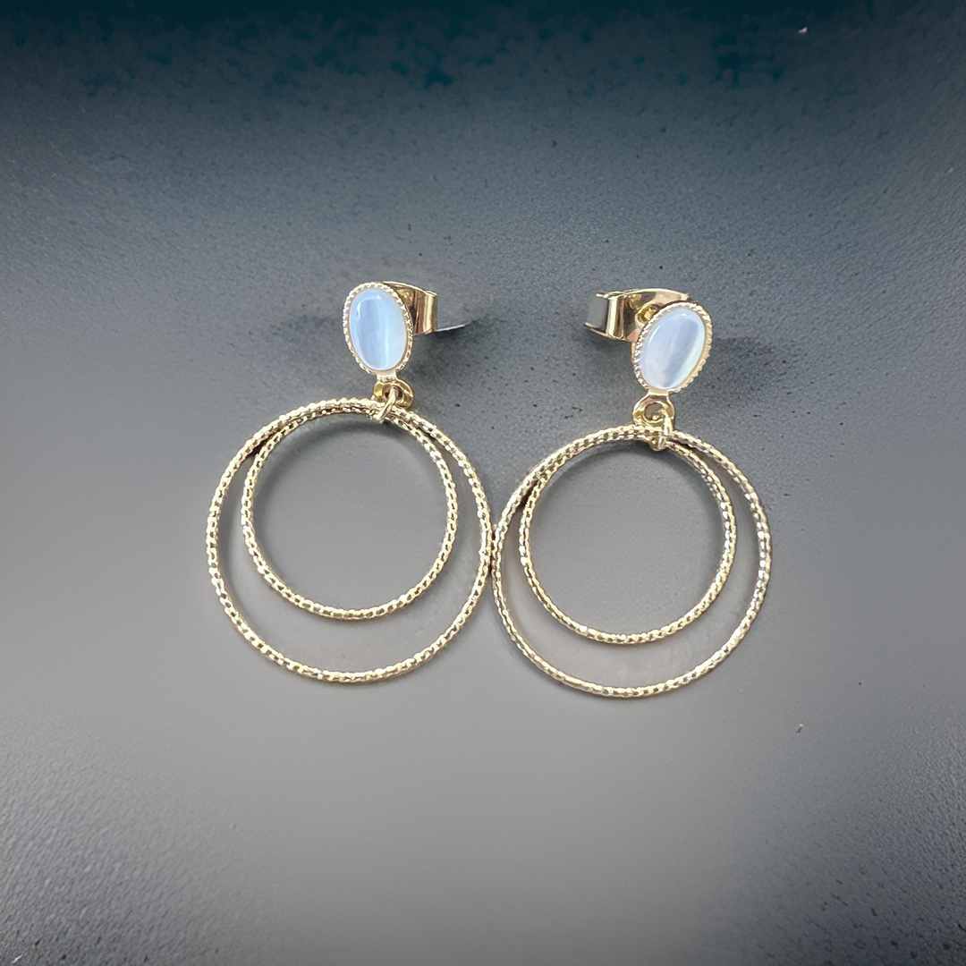 Éléna earrings with fine white mother of pearl