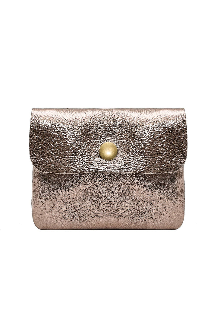 Luce small leather wallet pewter