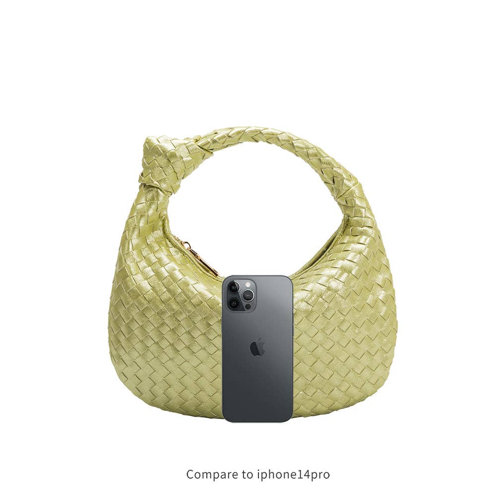 Melie Bianco Kleine Drew Henkeltasche in Natural Raffia Black