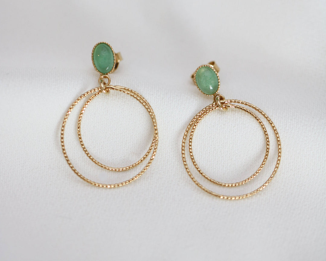 Éléna earrings with fine light green aventurine 