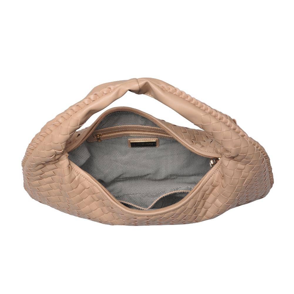 Valeria Hobo shoulder bag made of vegan material in nude