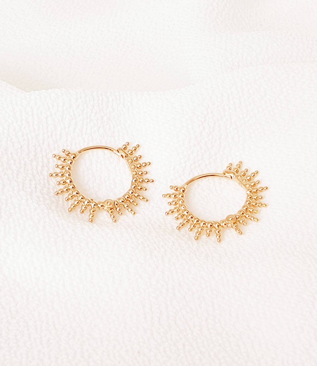 Gold-plated hoop earrings “Sun”