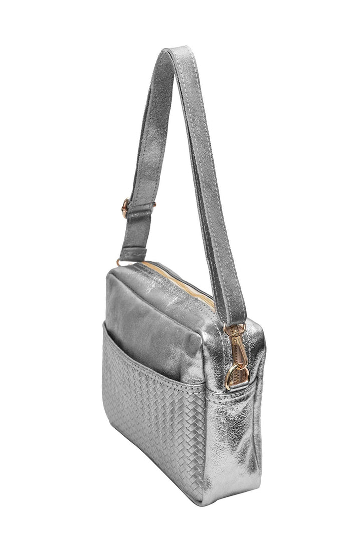 Tea Leather Bag Silver