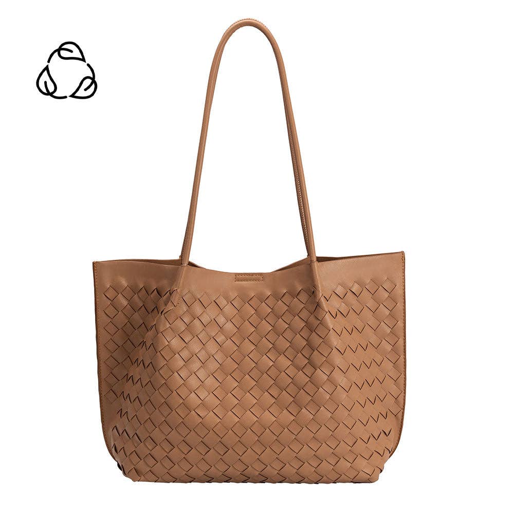 Melie Bianco Victoria Tan recycled vegan tote bag