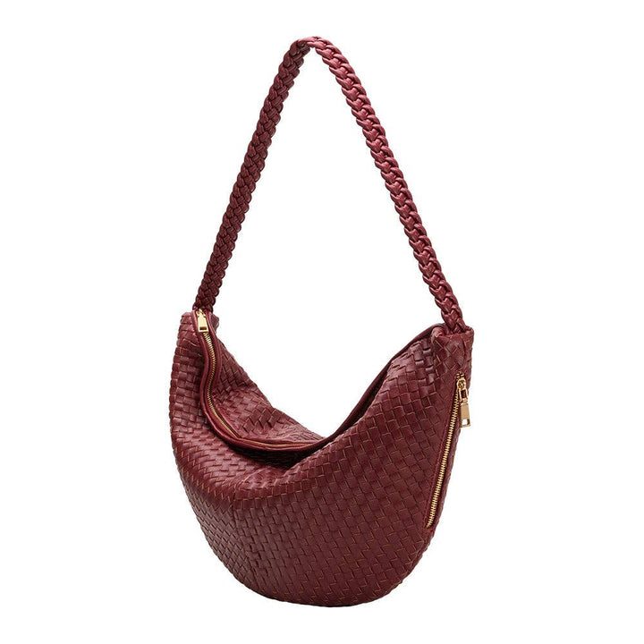 Melie Bianco Raquel Cranberry XL Schultertasche aus recyceltem Material