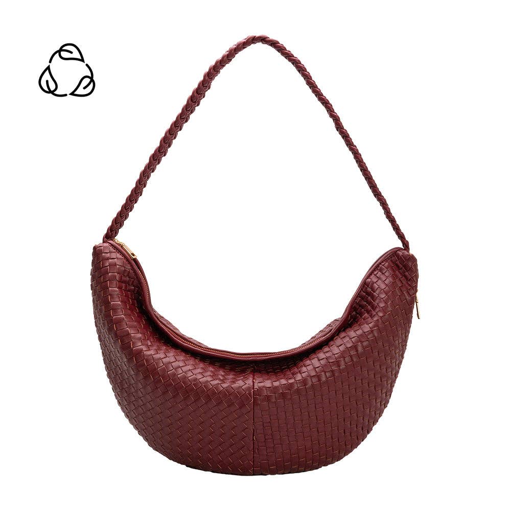 Melie Bianco Raquel Cranberry XL Schultertasche aus recyceltem Material