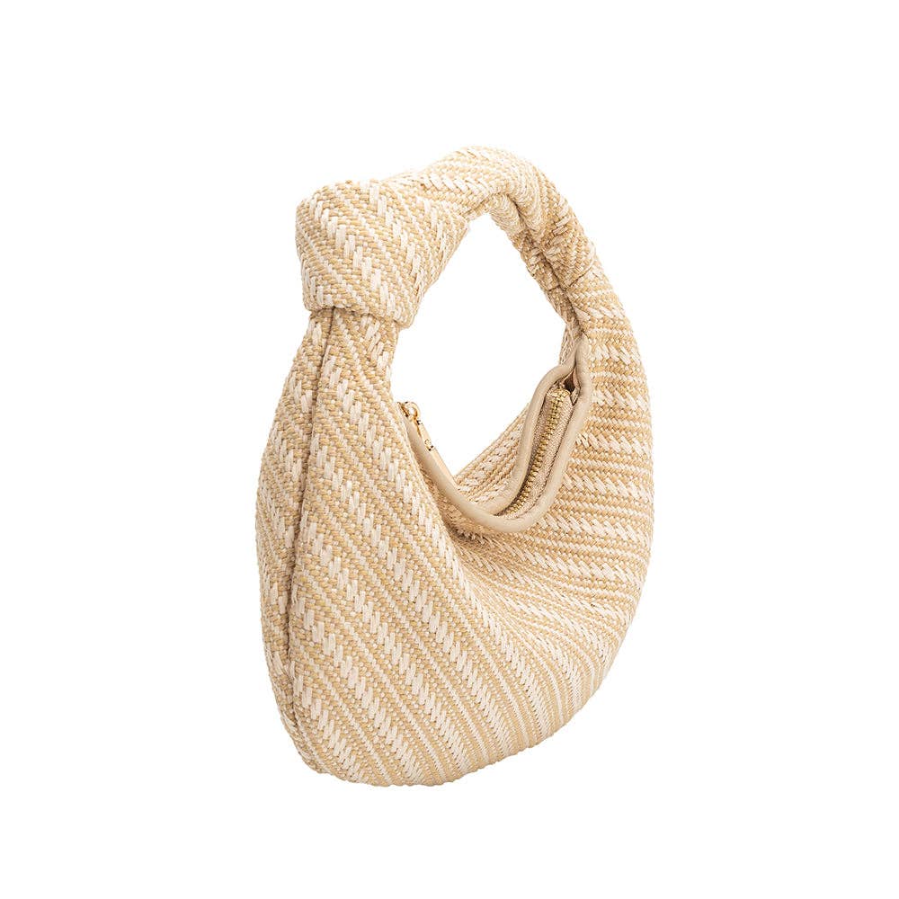 Melie Bianco Kleine Drew Henkeltasche in Natural Raffia