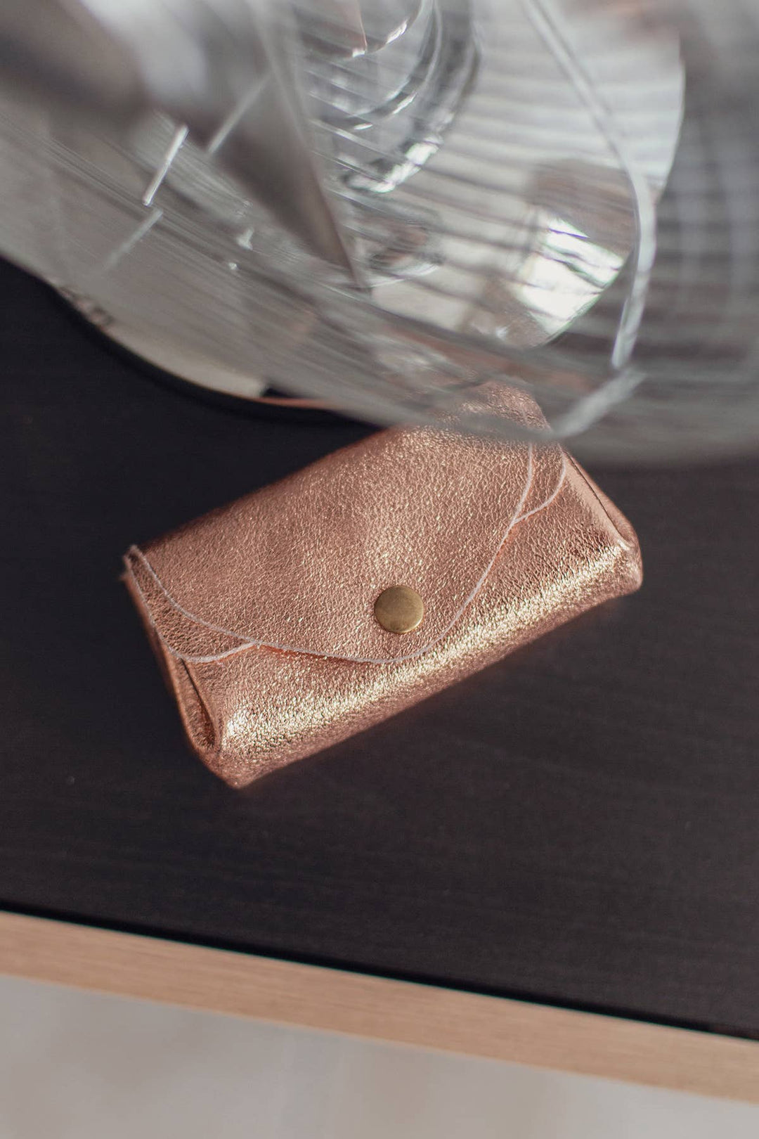 Suzie Small Leather Wallet Metallic Pink