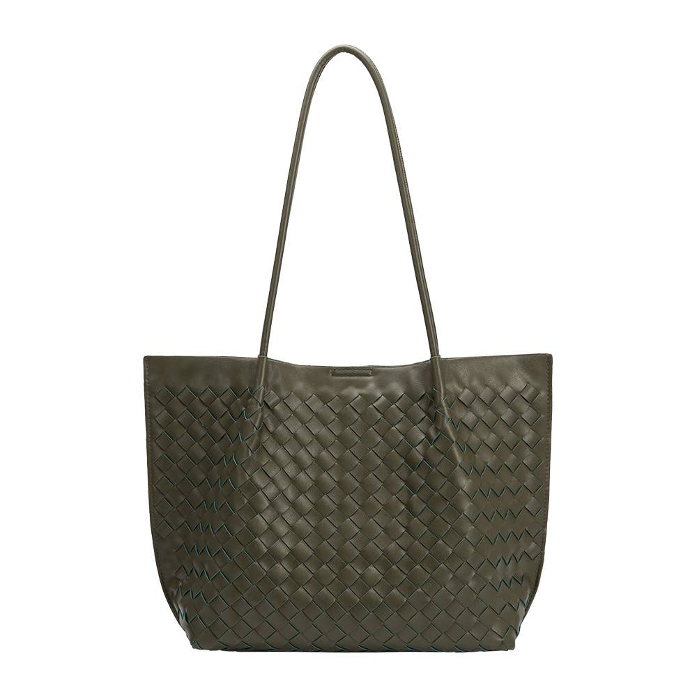 Melie Bianco Victoria Olive recycled vegan tote bag