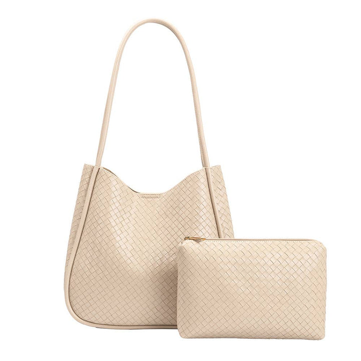 Melie Bianco Mischa Medium shoulder bag made from recycled vegan material in Bone