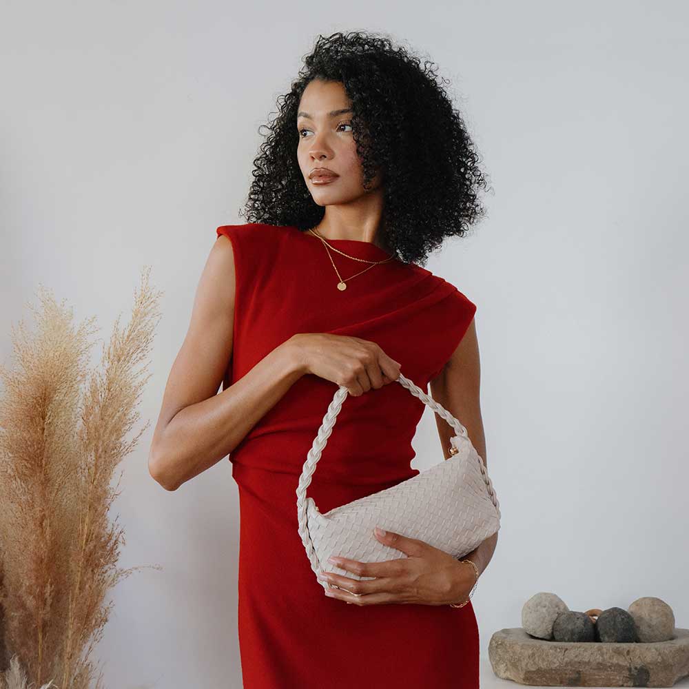 Melie Bianco Alma Ivory tote bag made from recycled vegan material