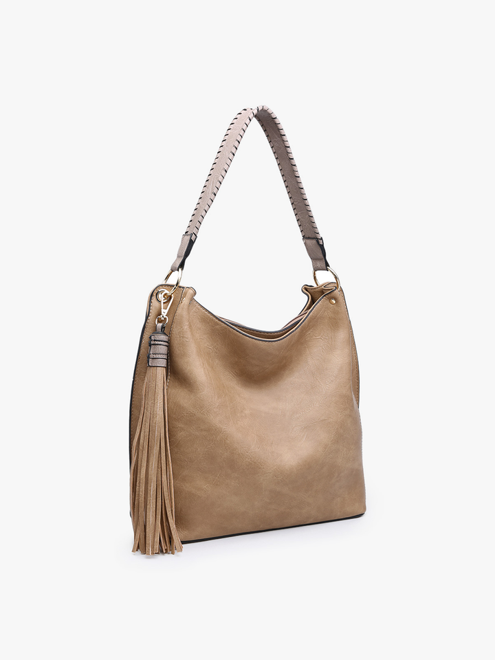 Bernstein vegane Hobo Bag in Khaki