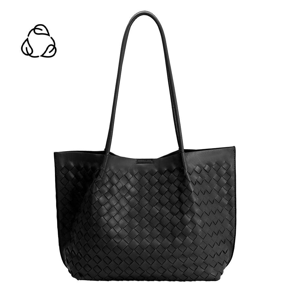 Melie Bianco Victoria Black recycled vegan tote bag