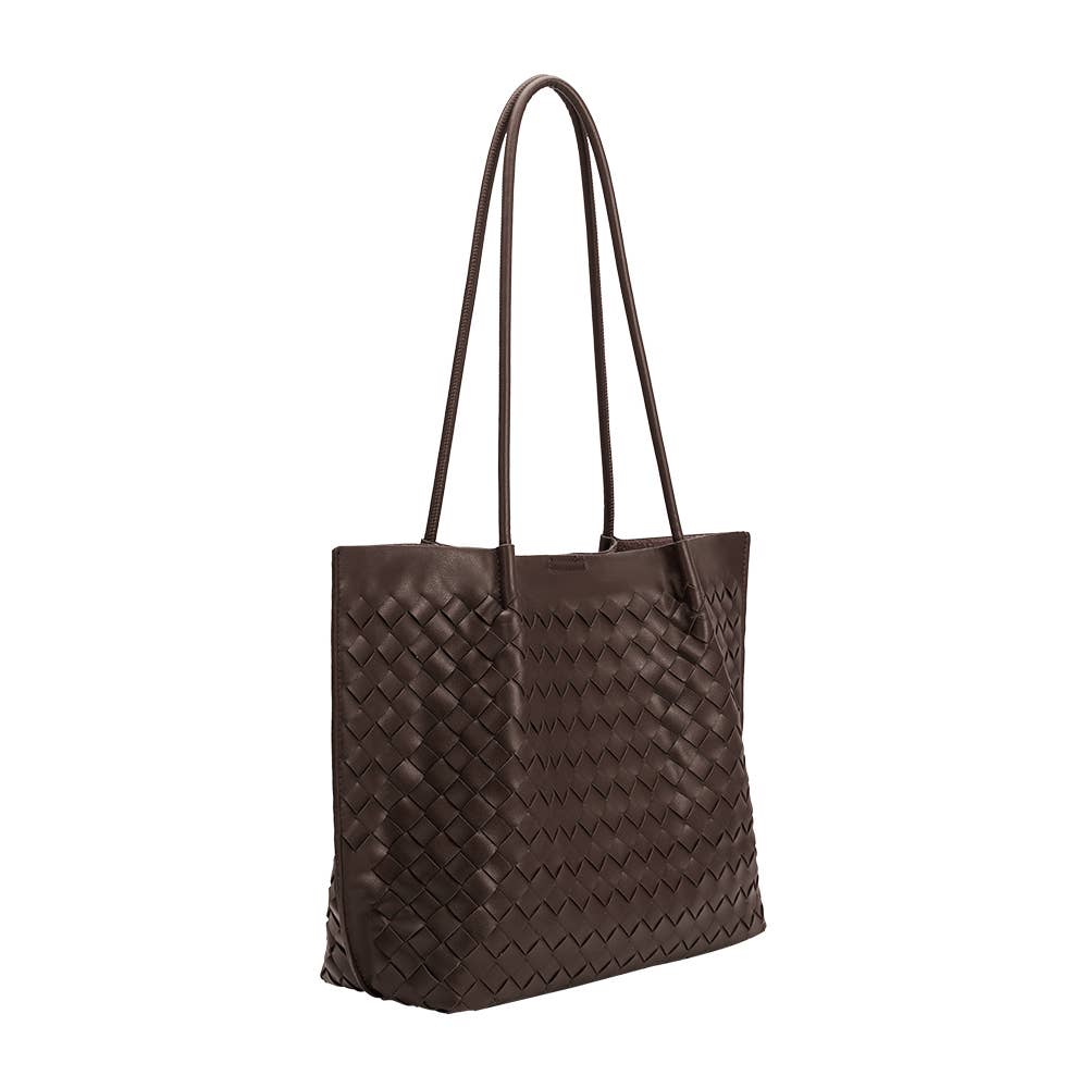 Melie Bianco Victoria Espresso recycled vegan tote bag