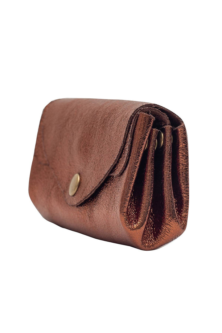 Suzie small leather wallet bronze