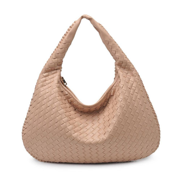 Valeria Hobo shoulder bag made of vegan material in nude