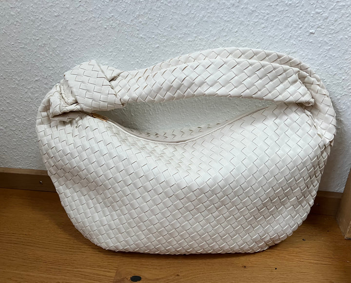 Lou shoulder bag made from recycled vegan material in ivory