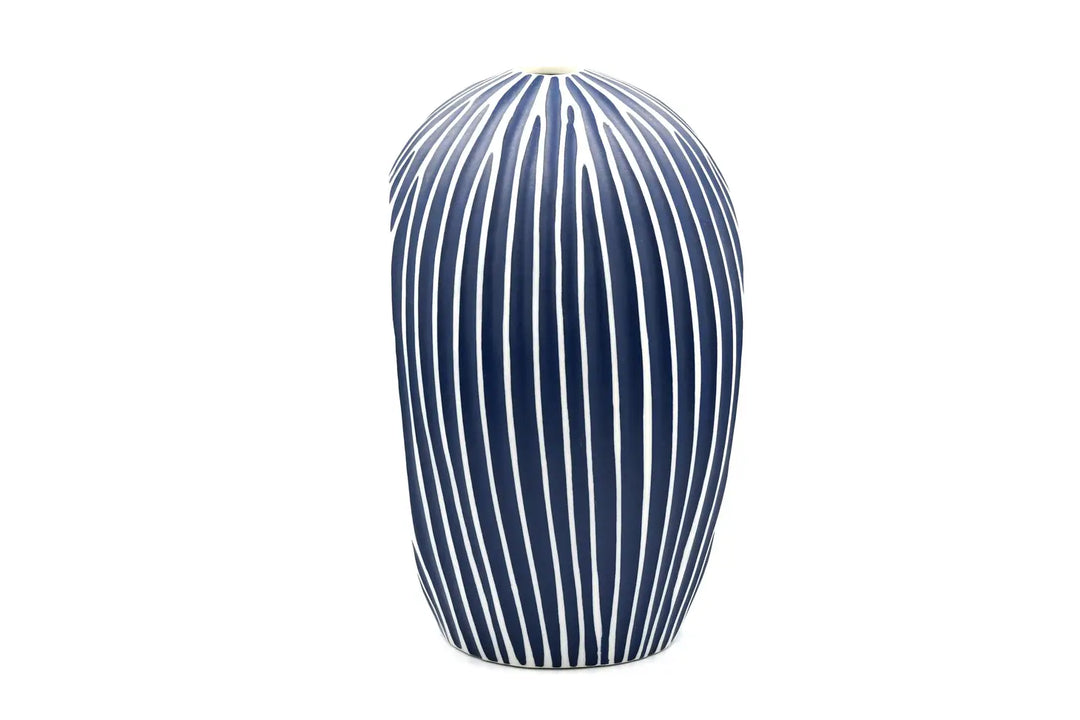 Artura Blue Vase aus Porzellankeramik