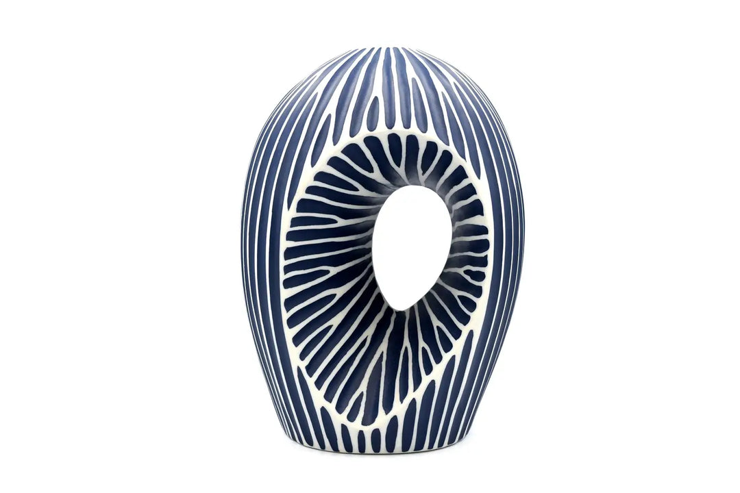 Artura Blue Vase aus Porzellankeramik