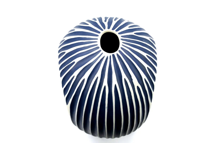 Artura Blue Vase aus Porzellankeramik