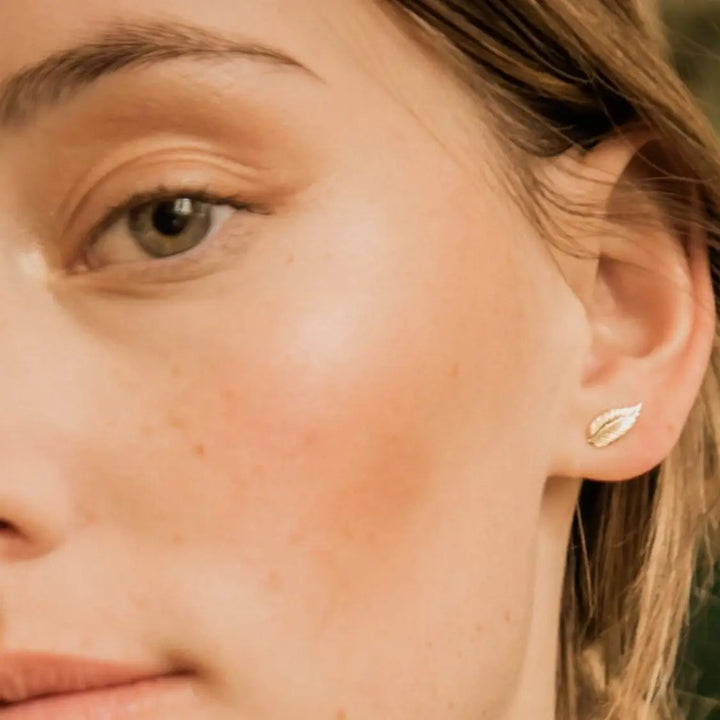 Erika Leaf stud earrings