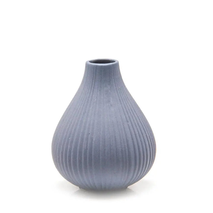 Frost Matte Biscuit Bud Flower Vase Blue Gray