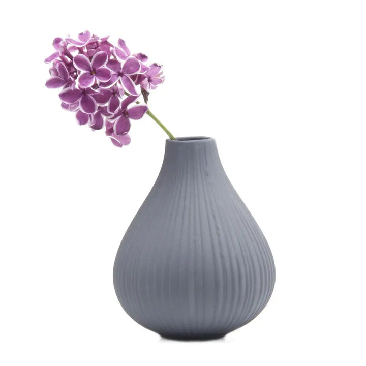 Frost Matte Biscuit Bud Flower Vase Blue Gray