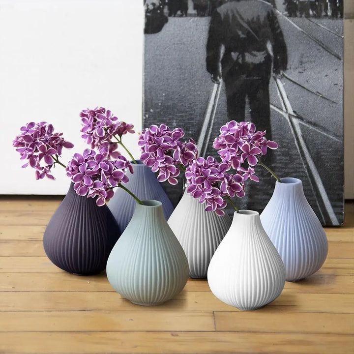 Frost Matte Biscuit Bud Flower Vase Soft Gray