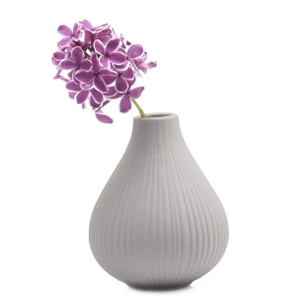 Frost Matte Biscuit Bud Flower Vase Soft Gray