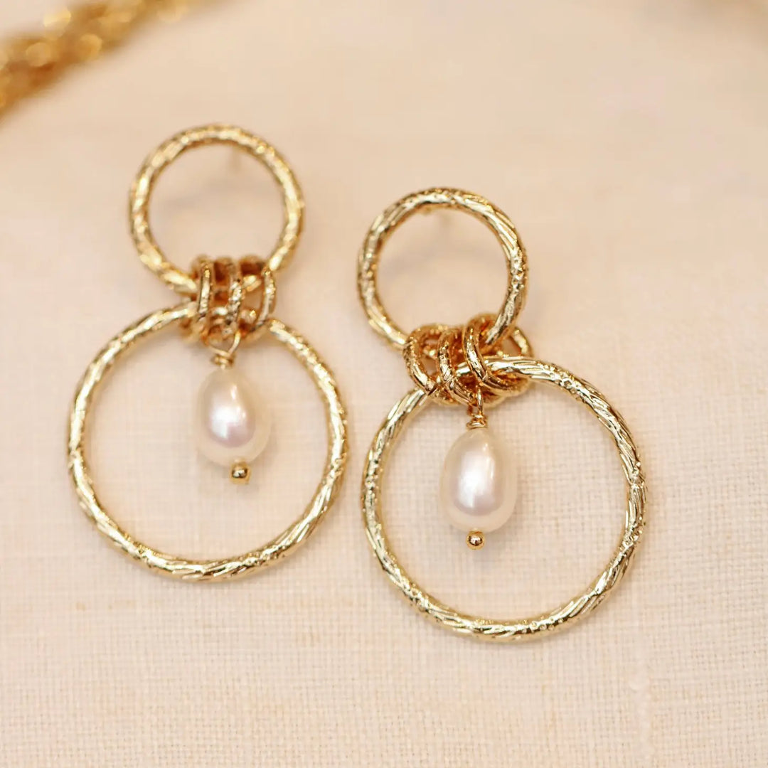 Laura freshwater pearl ring earrings