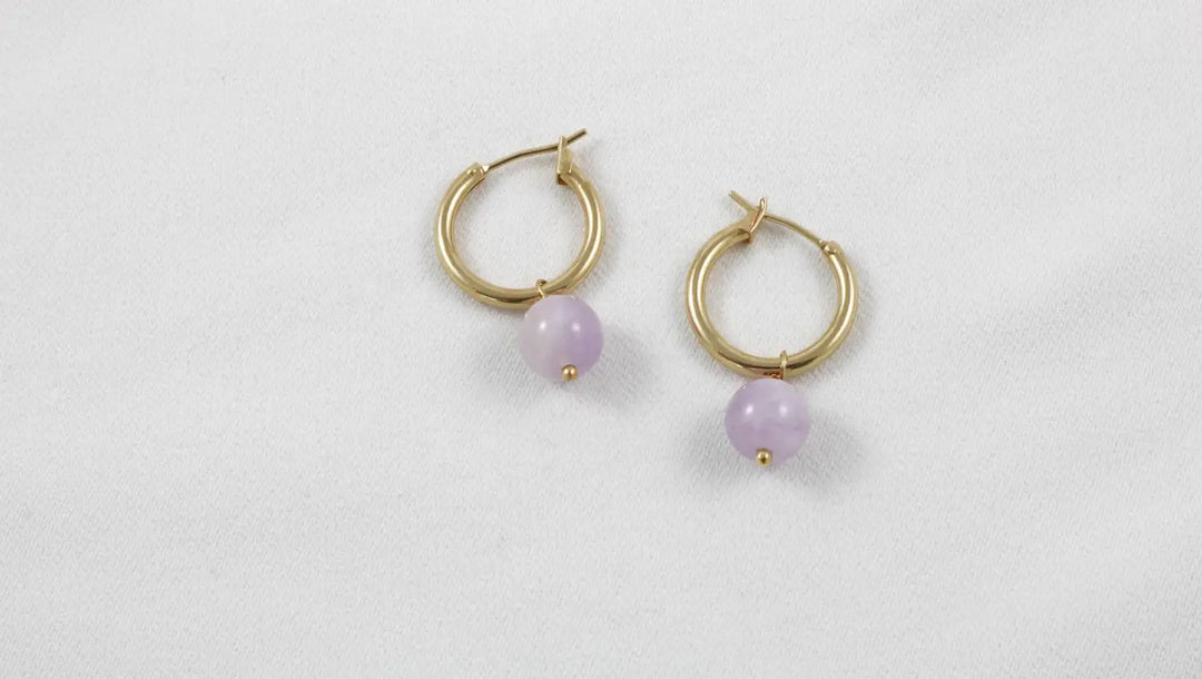 Little Jodie hoop earrings lavender amethyst