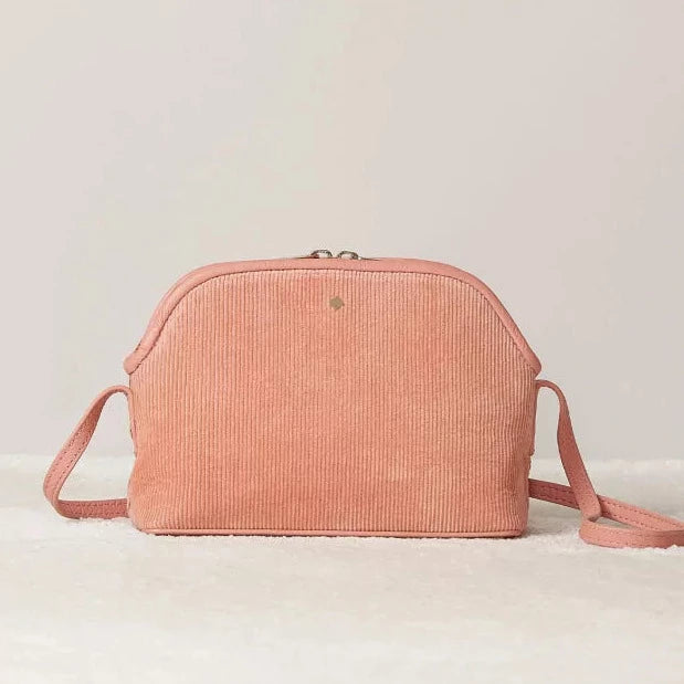 Mia velor rose leather handbag 