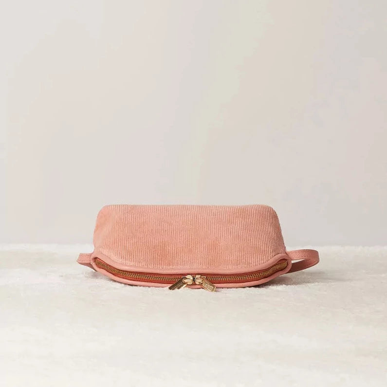 Mia velor rose leather handbag 