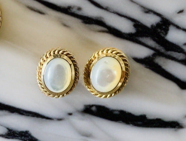 Moonstone stud earrings 