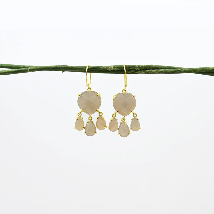 Jellyfish earrings gray moonstone