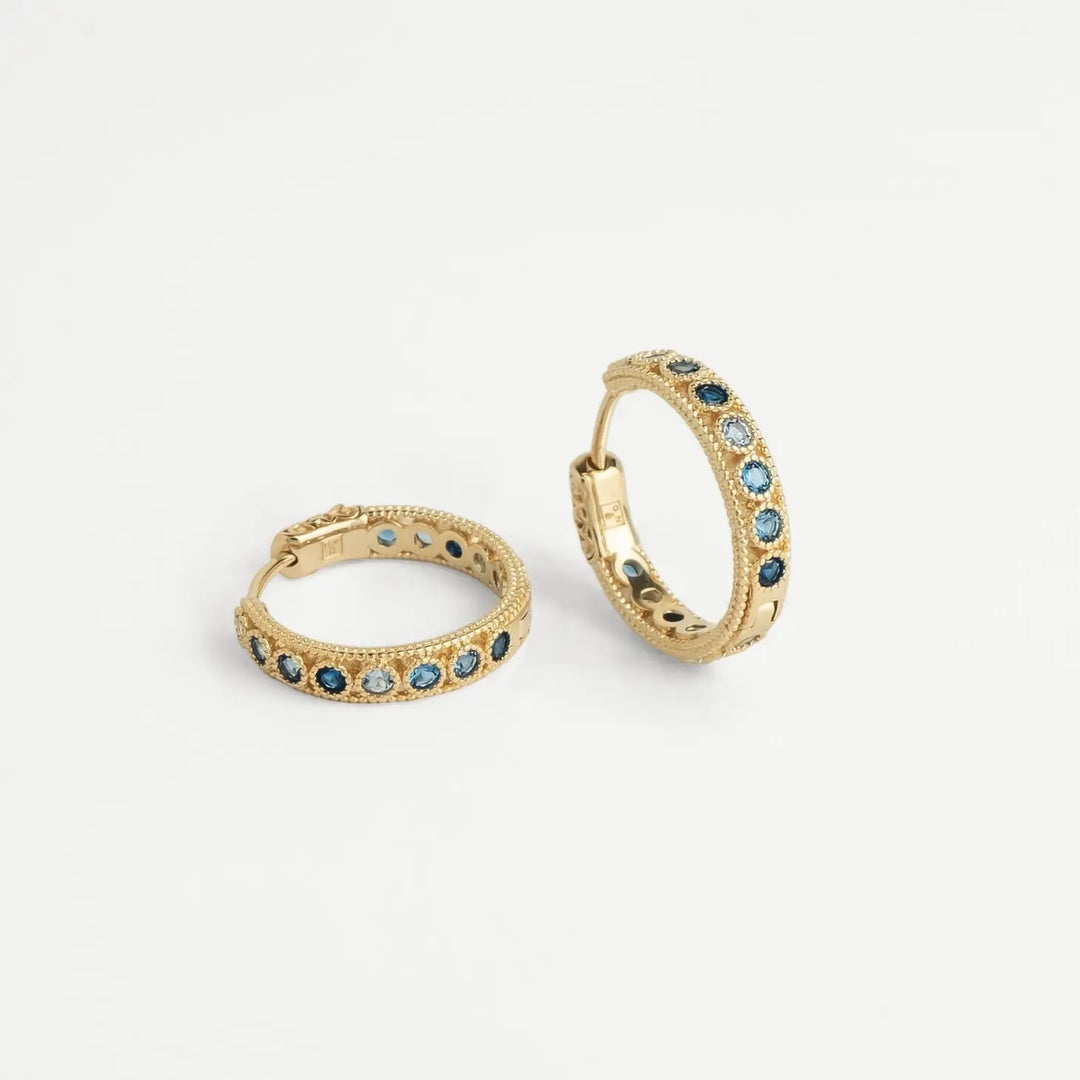 Rym Hoop Earrings - Blue